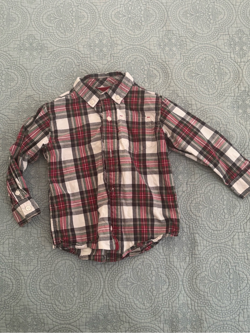 Gymboree Toddler Plaid Button-Up Shirt in Red and White